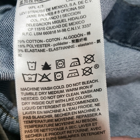 Levis Denim Stretch Jean Jacket Womens S Rainbow Heart Patch Medium Wash Classic - Picture 9 of 9